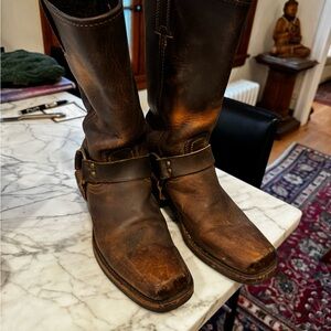 Frye Distressed Brown Leather Boots